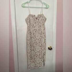 Lulu's Pink Sheath Dress Spaghetti Strap Sweetheart